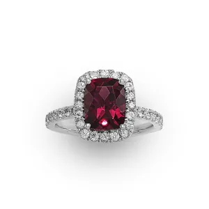 Garnet and White Sapphire Ring