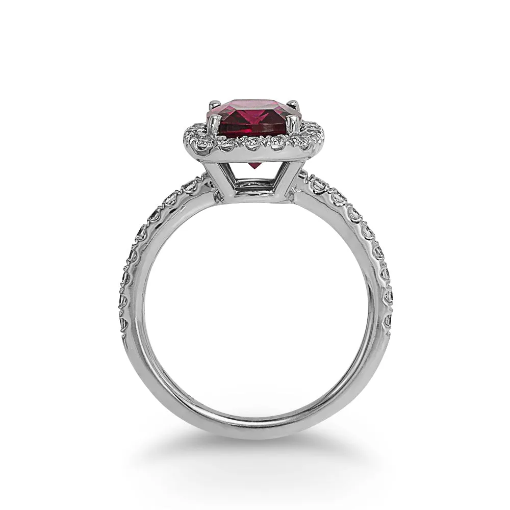 Garnet and White Sapphire Ring