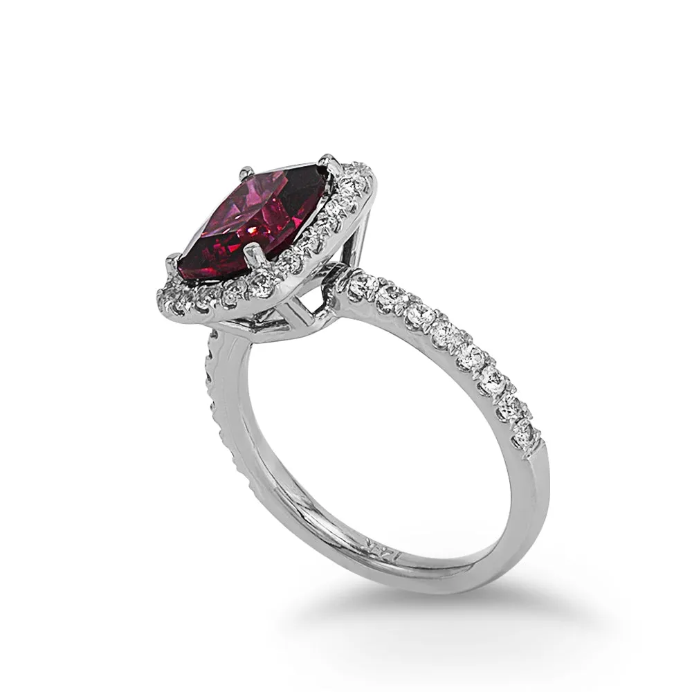 Garnet and White Sapphire Ring