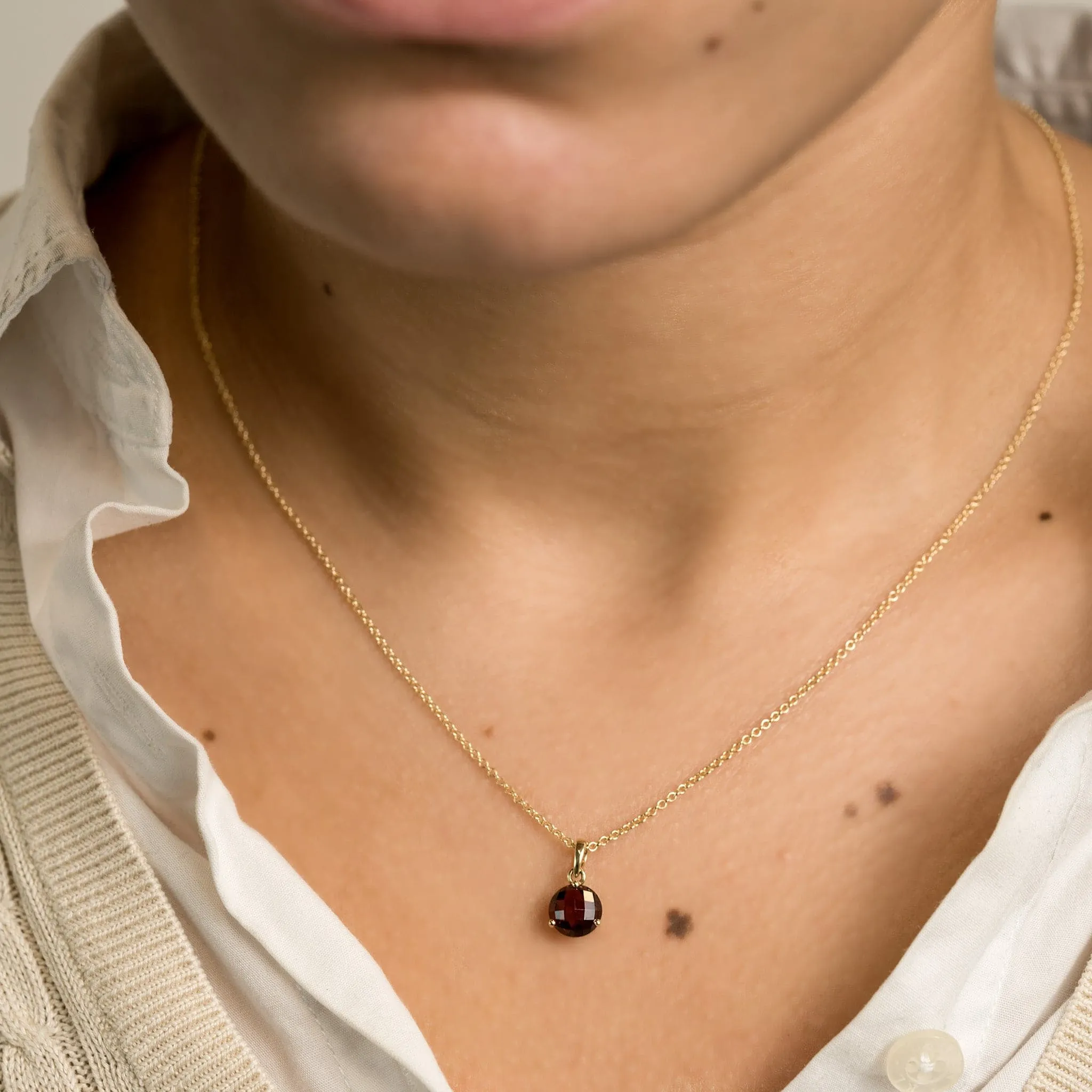 Garnet Solitaire Pendant