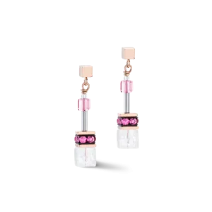 GeoCUBE® Iconic Nature earrings pink white