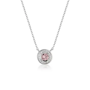 Georgini Milestone Morganite Nano & White Cz Halo Pendant