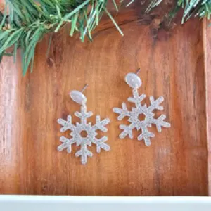 Glitter Snowflake Earrings