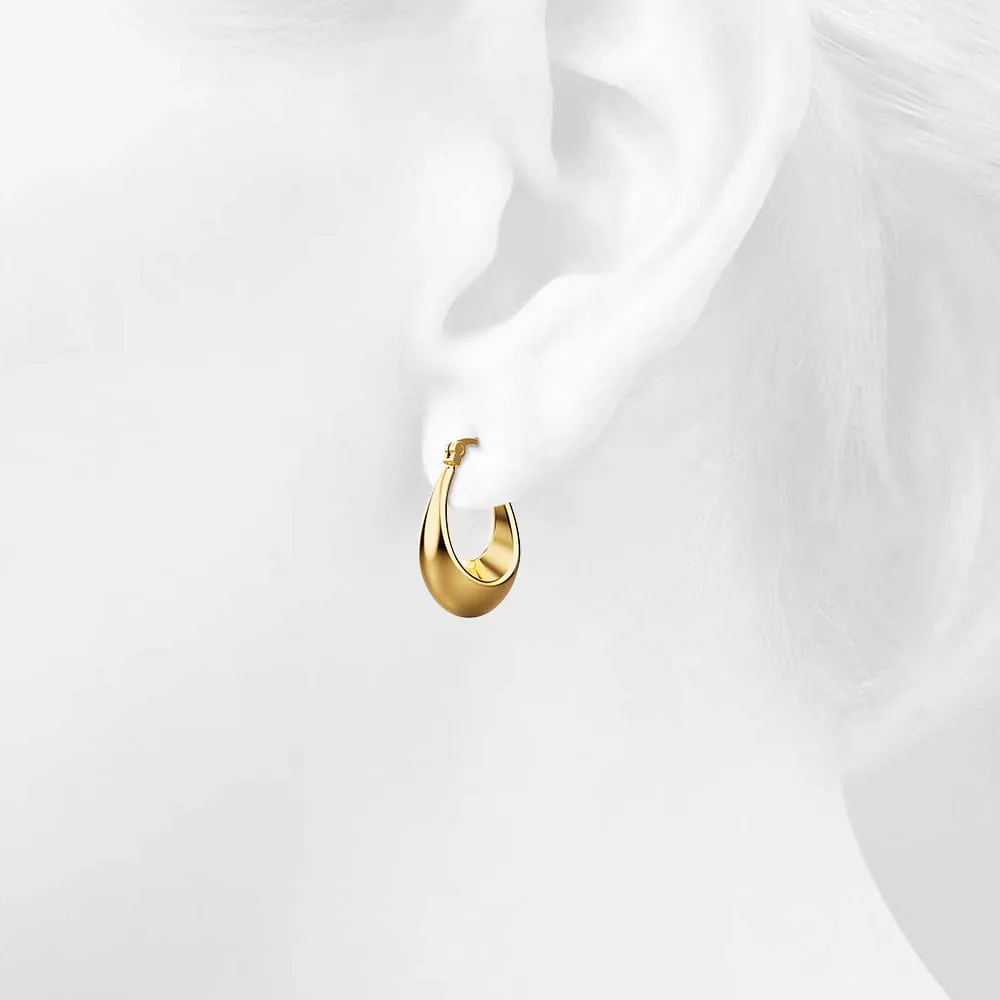 Gold Eve Puffed Hoop Earrings - Medium