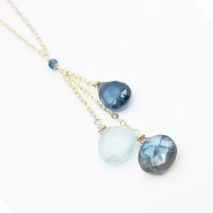 Gold Fill Blue Drops Necklace