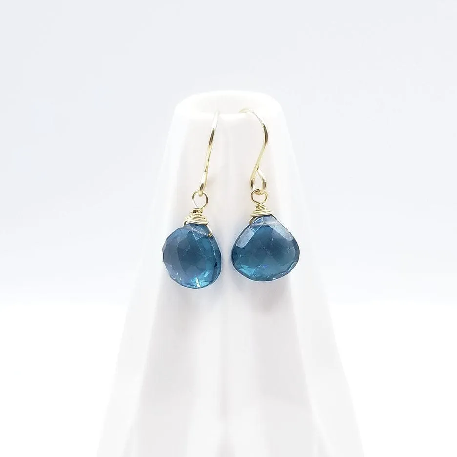 Gold Fill London Blue Topaz Drop Earrings