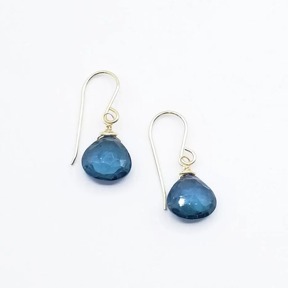 Gold Fill London Blue Topaz Drop Earrings