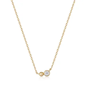 Gold Orb Sparkle Pendant Necklace