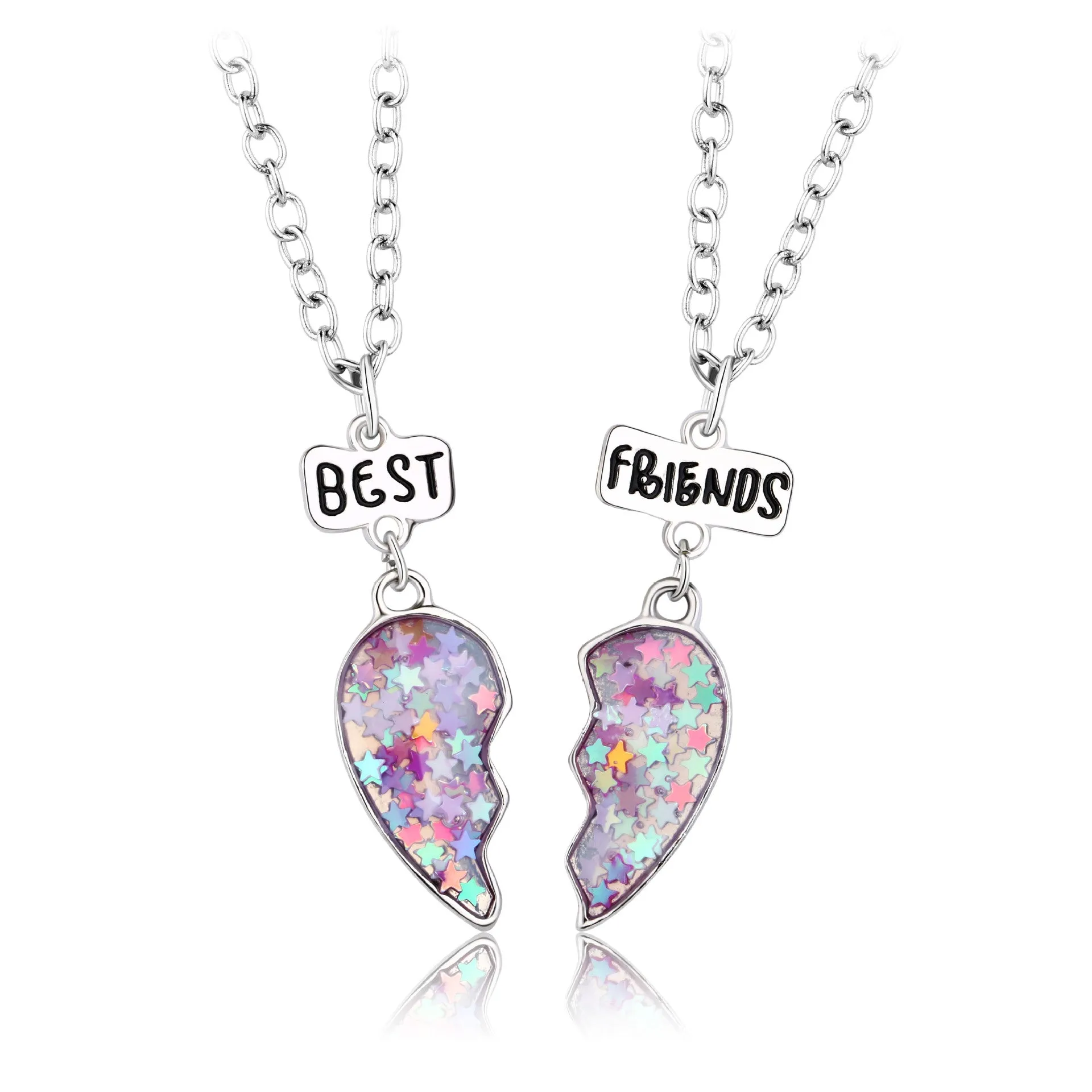 Half Hearts Best Friends Necklaces Set