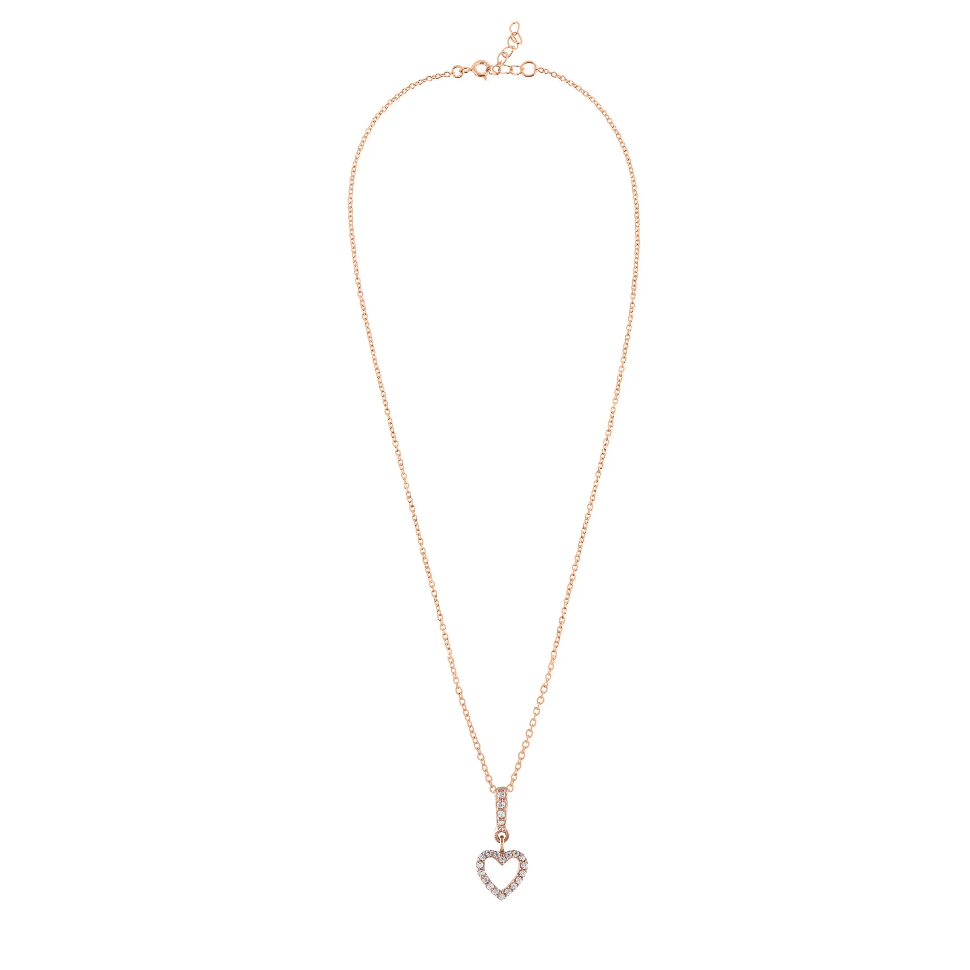 Heart Cz Silver Necklace - From Purl