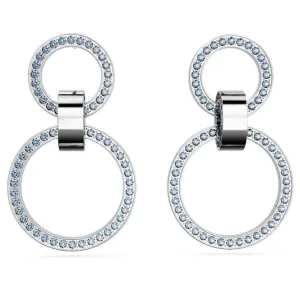 Hollow Blue Rhodium Plated Hoop Earrings 5663503