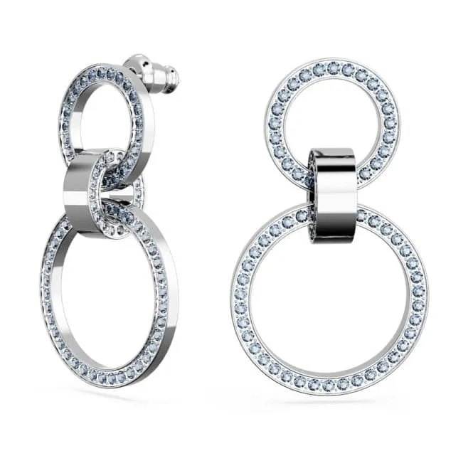 Hollow Blue Rhodium Plated Hoop Earrings 5663503