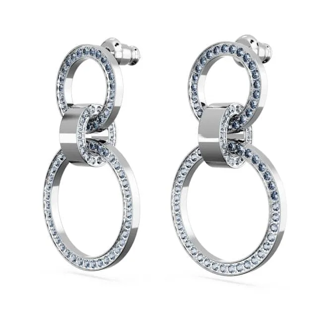 Hollow Blue Rhodium Plated Hoop Earrings 5663503