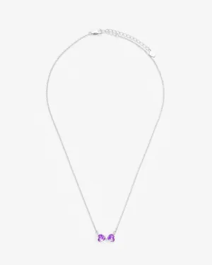 Iced Ribbon Necklace Purple