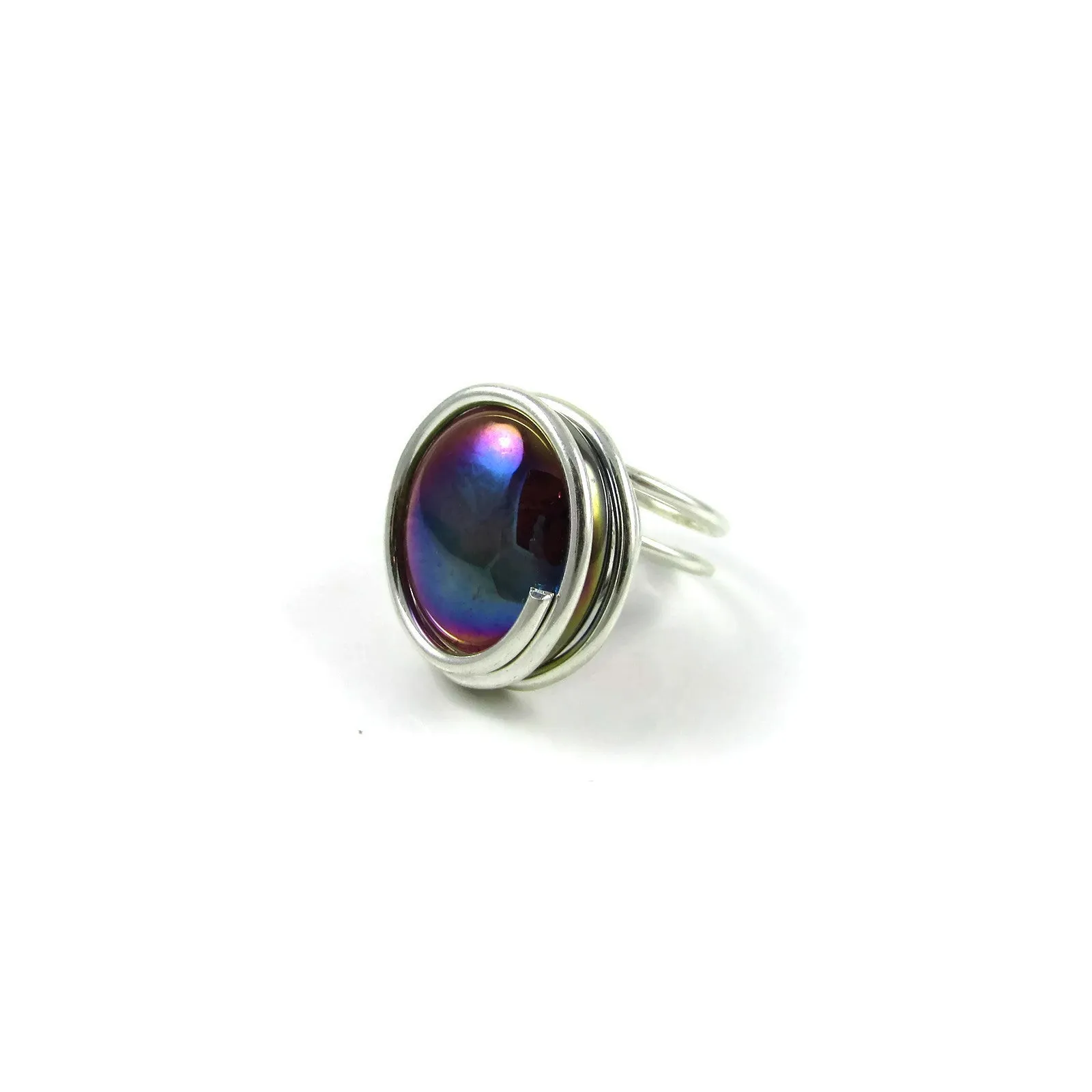 Infinity Glass Ring - Amethyst Iridescent