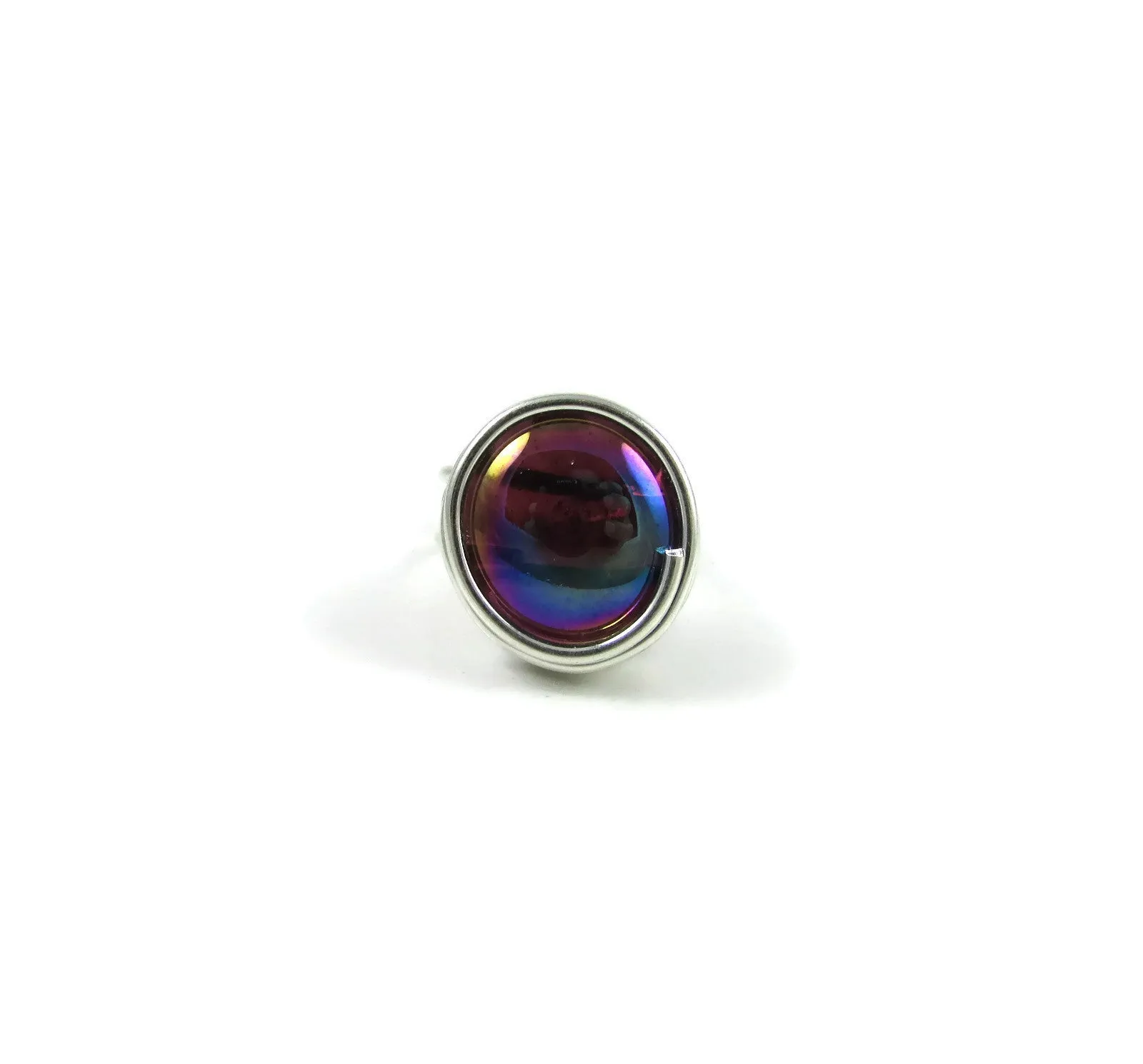 Infinity Glass Ring - Amethyst Iridescent