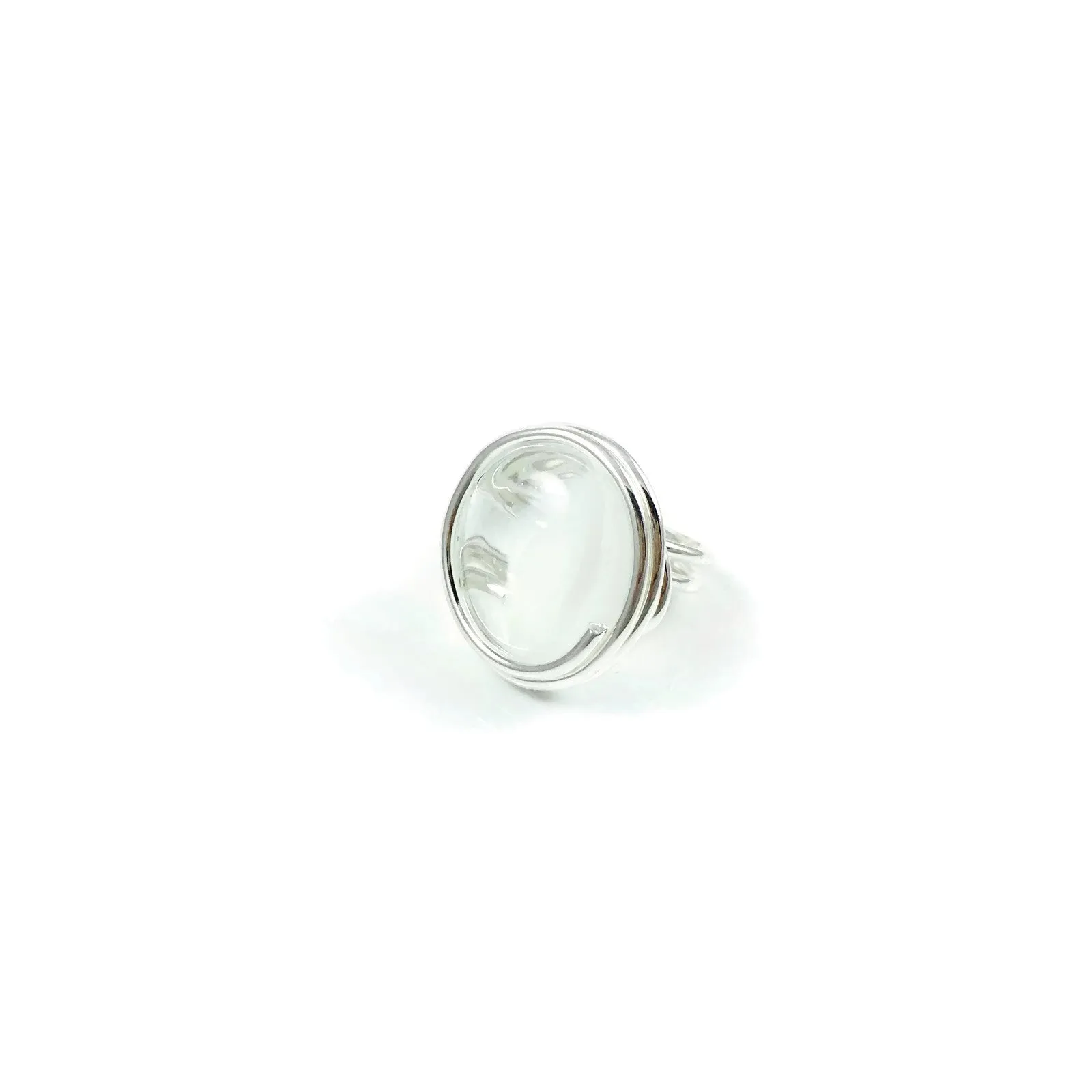 Infinity Glass Ring - White Stripe