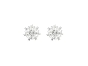 Issy - Silver Snowflake Crystal Stud Bridal Earrings