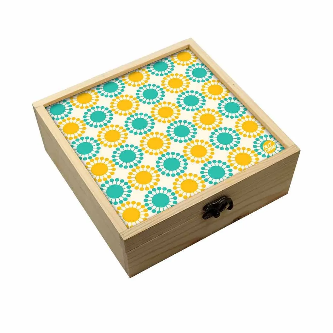 Jewellery Box Makepup Organizer -  Yellow And Green Floral