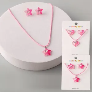 Kid's Jelly Shape Necklace Earring Set 0074 (12 units)