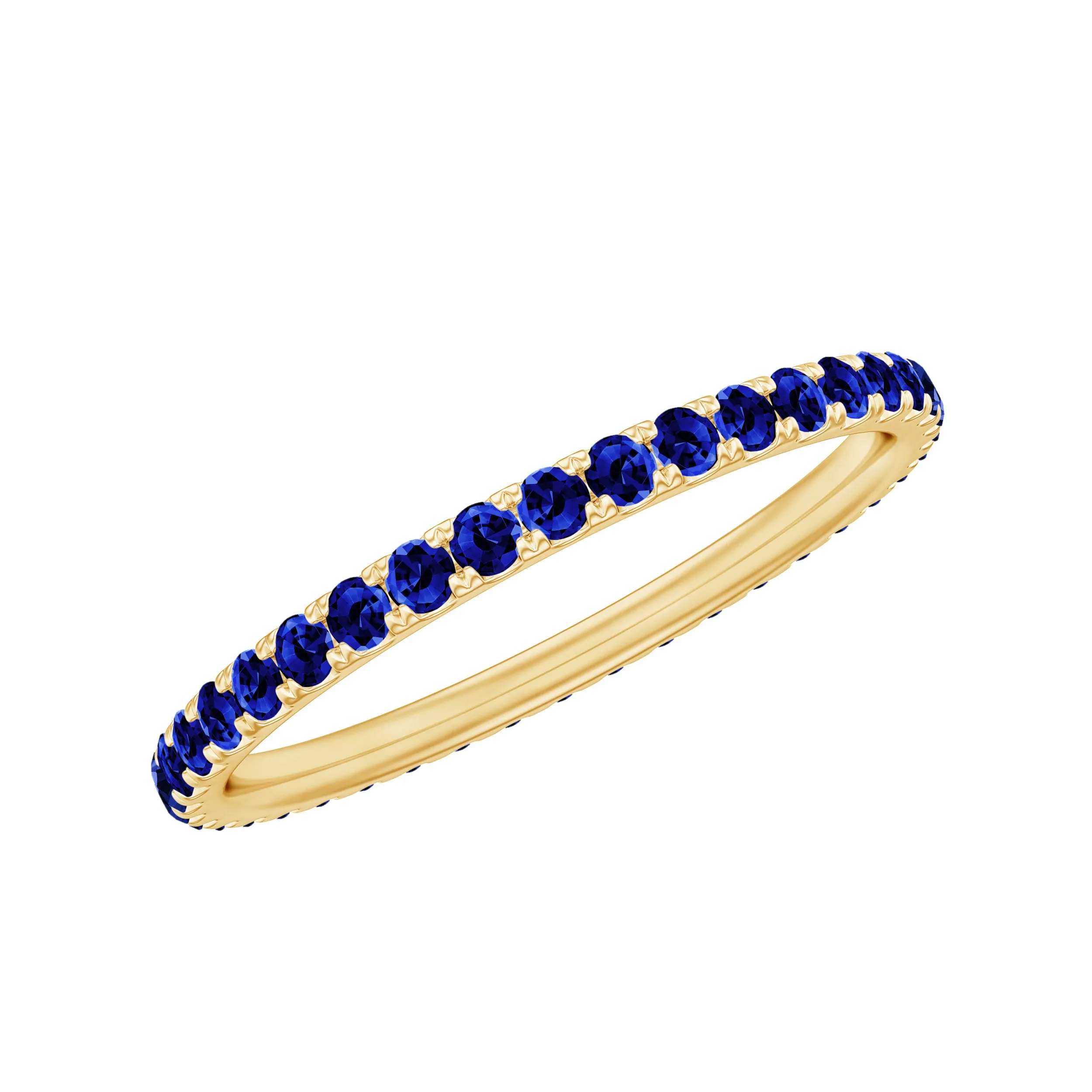 Lab Grown Blue Sapphire Simple Stackable Ring