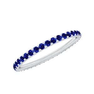 Lab Grown Blue Sapphire Simple Stackable Ring