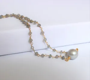 Labradorite & Freshwater Pearl Necklace