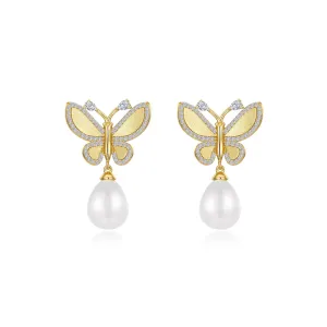 Lafonn Lafonn Gold Club White Fresh Water Pearl Earring E0587PLG00