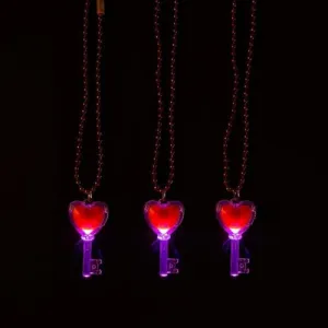 LED Light-Up Valentine Key Necklaces