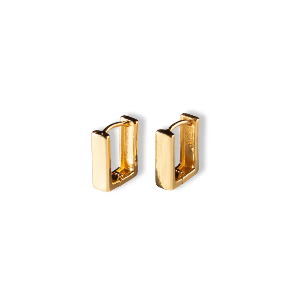 LENNY AND EVA GUILDED EARRINGS RECTANGLE HUGGIE