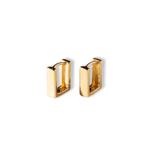 LENNY AND EVA GUILDED EARRINGS RECTANGLE HUGGIE