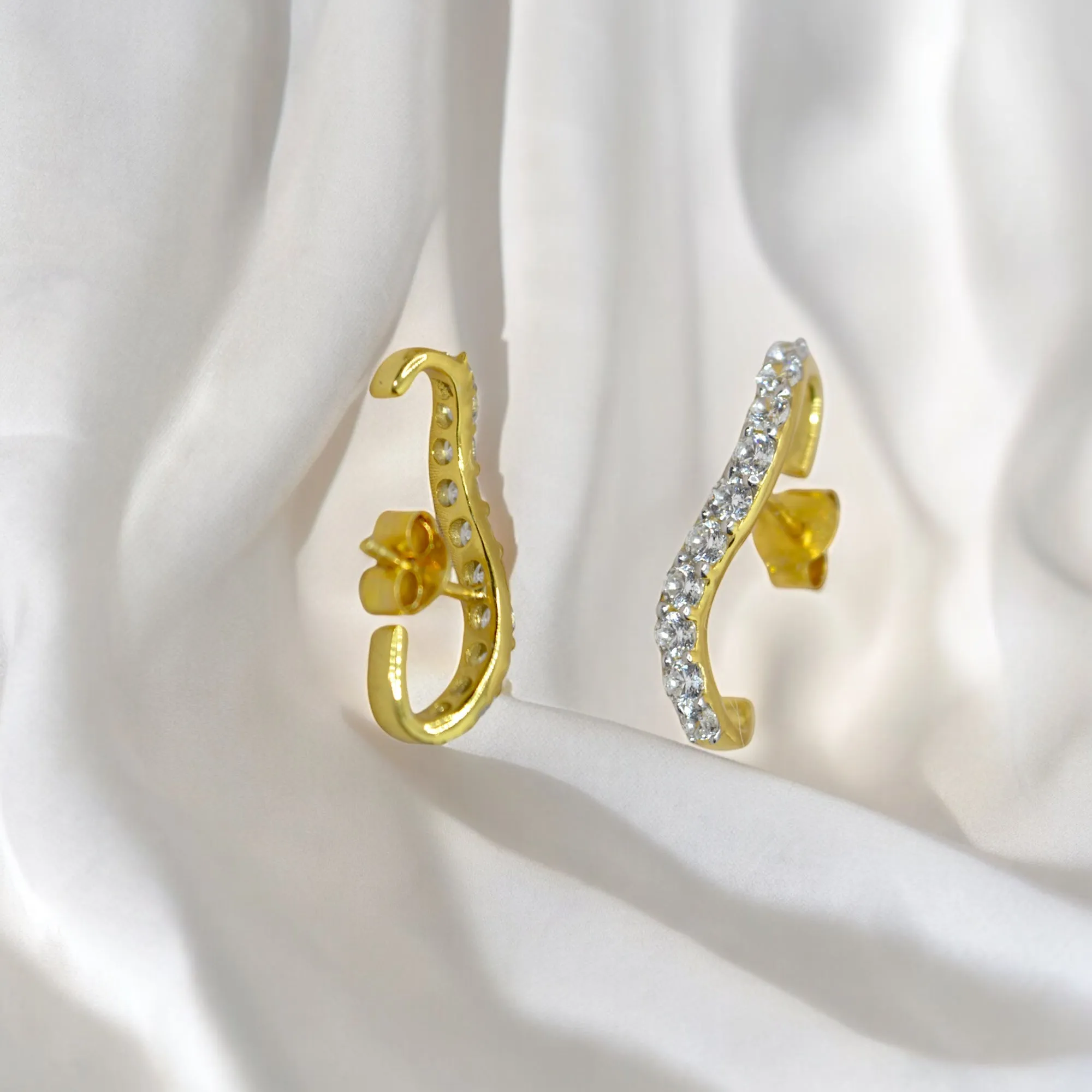 Luxe Sparkling Cuff Earrings