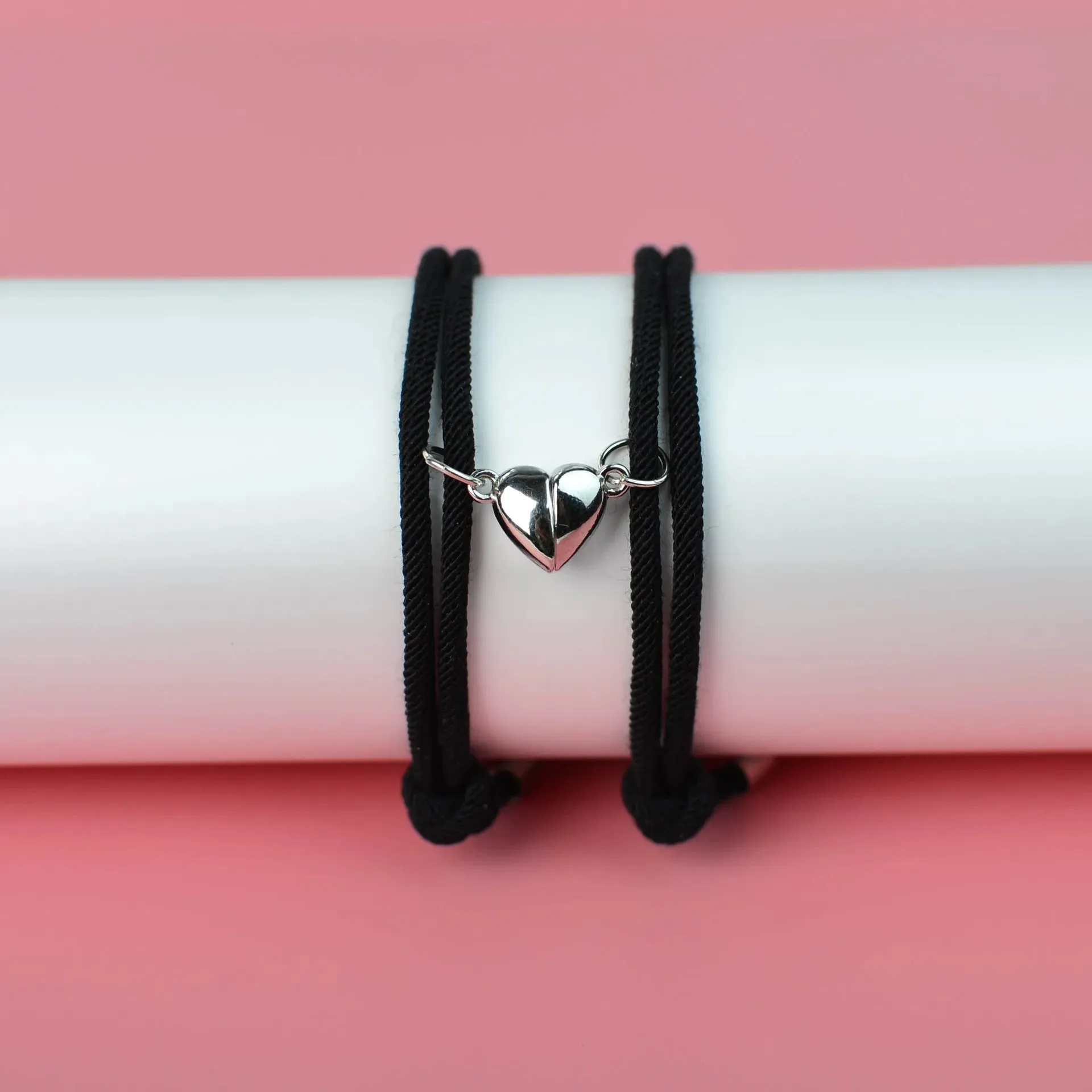 Magnetic Couple Bracelet with Heart Lock – Unique Bonding Accessory