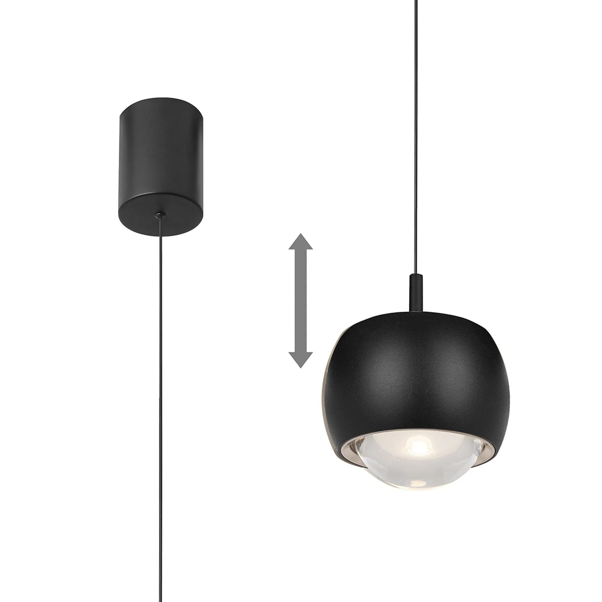 Mantra M8406 Roller Rise And Fall LED Pendant Black