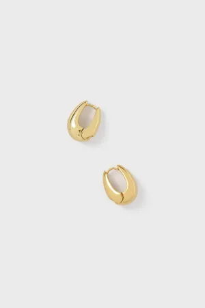 Mini Gold Drop Hoop Earrings