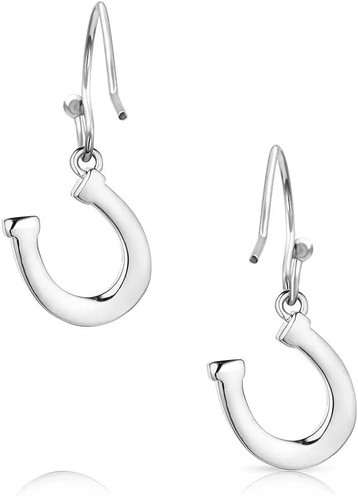 Montana Silversmiths Sparkling Cubic Zirconia Dainty Horseshoe Dangle French Wire Earrings