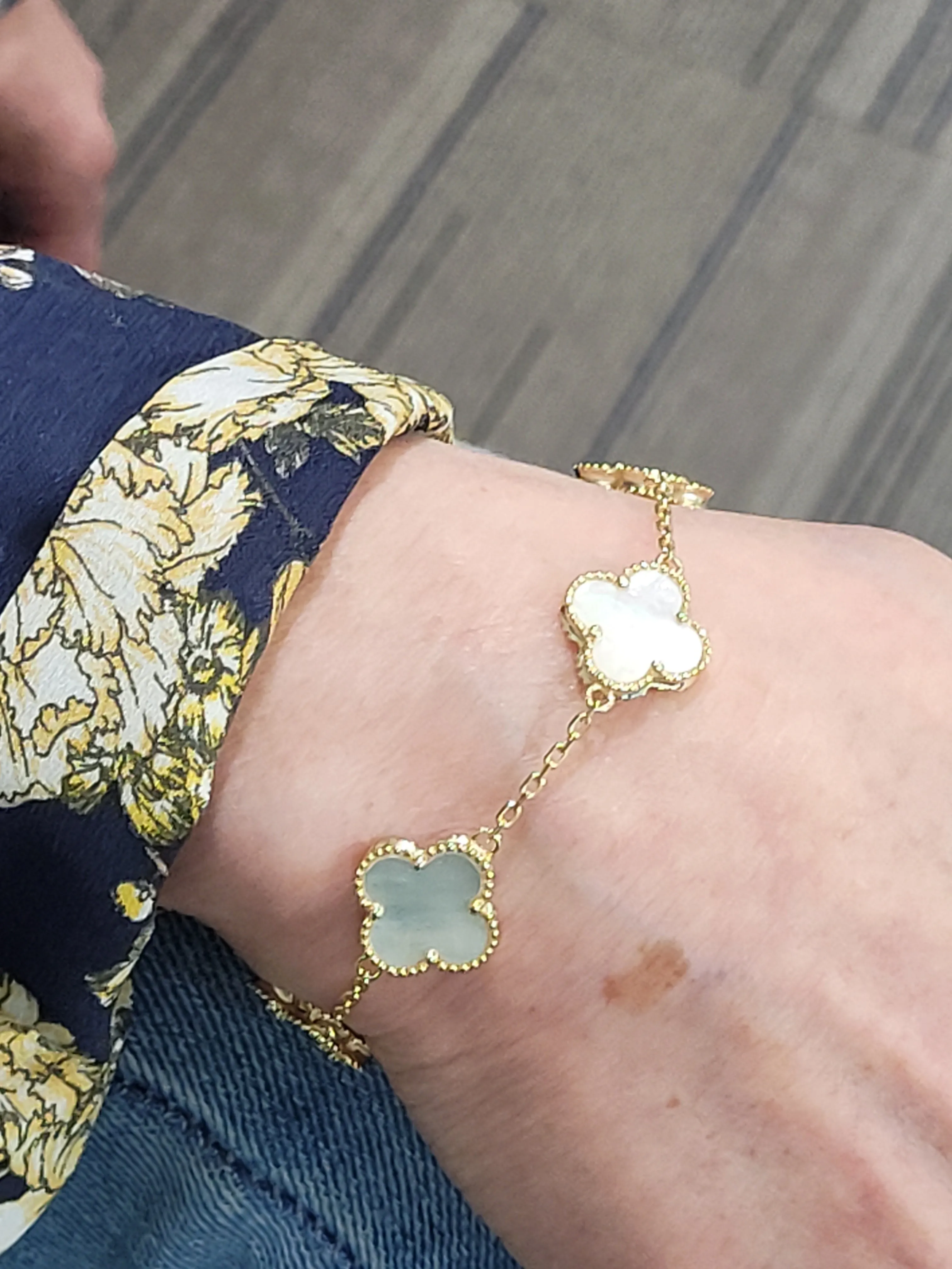 Mother of Pearl  5 station Clover Bracelet