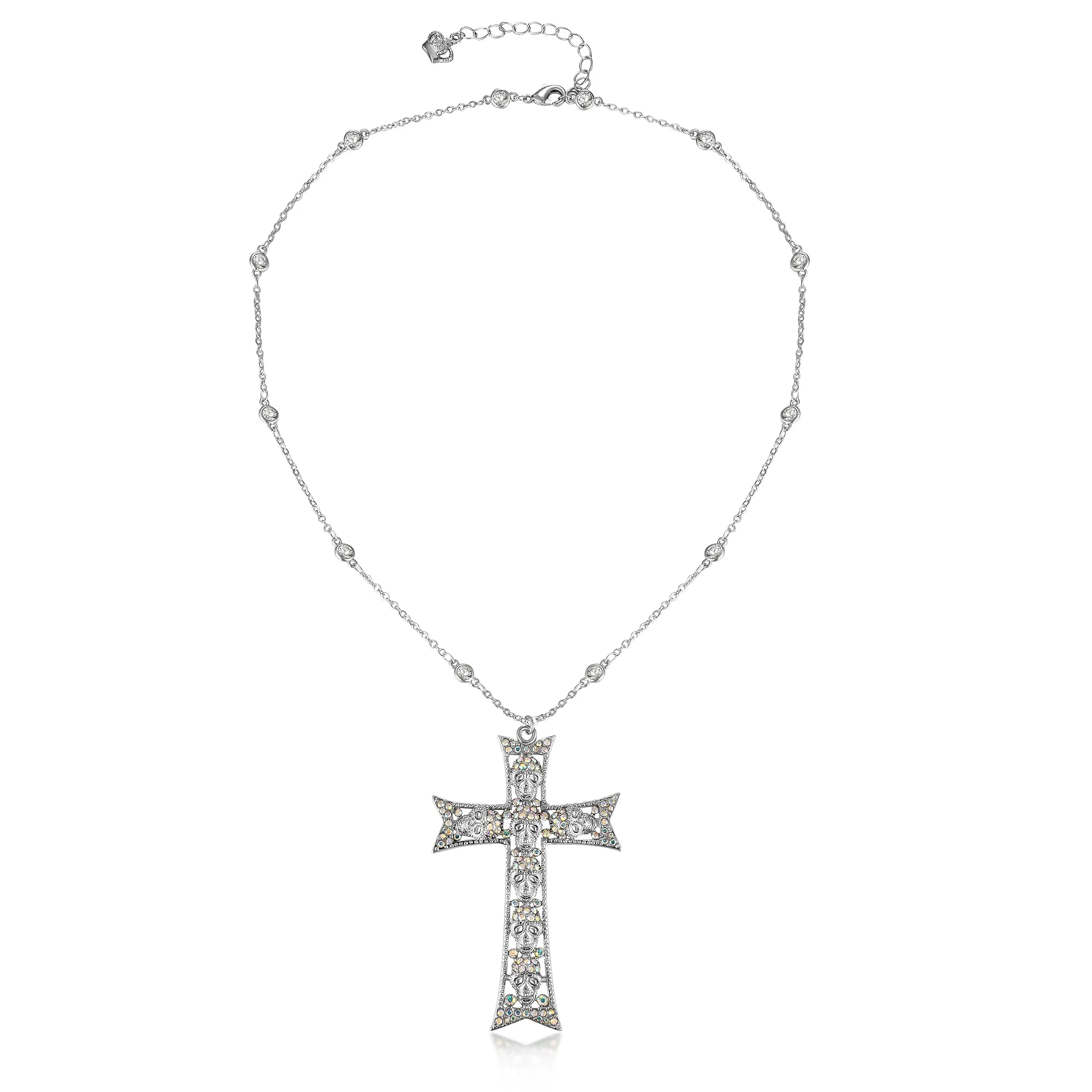 Multi Skull Cross Necklace