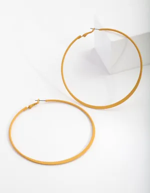 Mustard Flat Edge Hoop Earrings