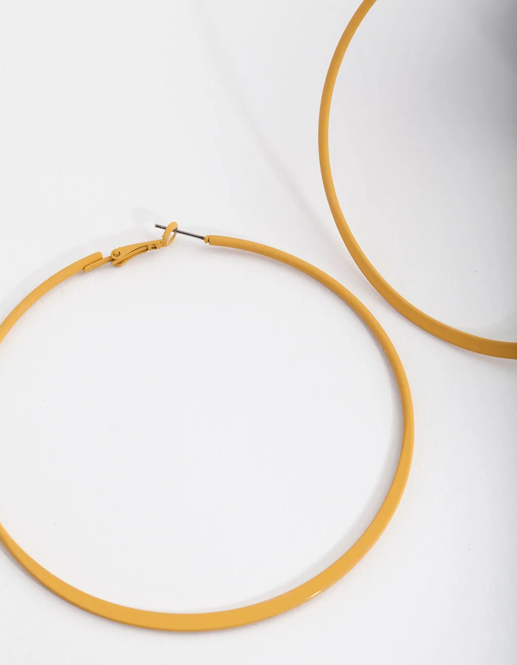 Mustard Flat Edge Hoop Earrings