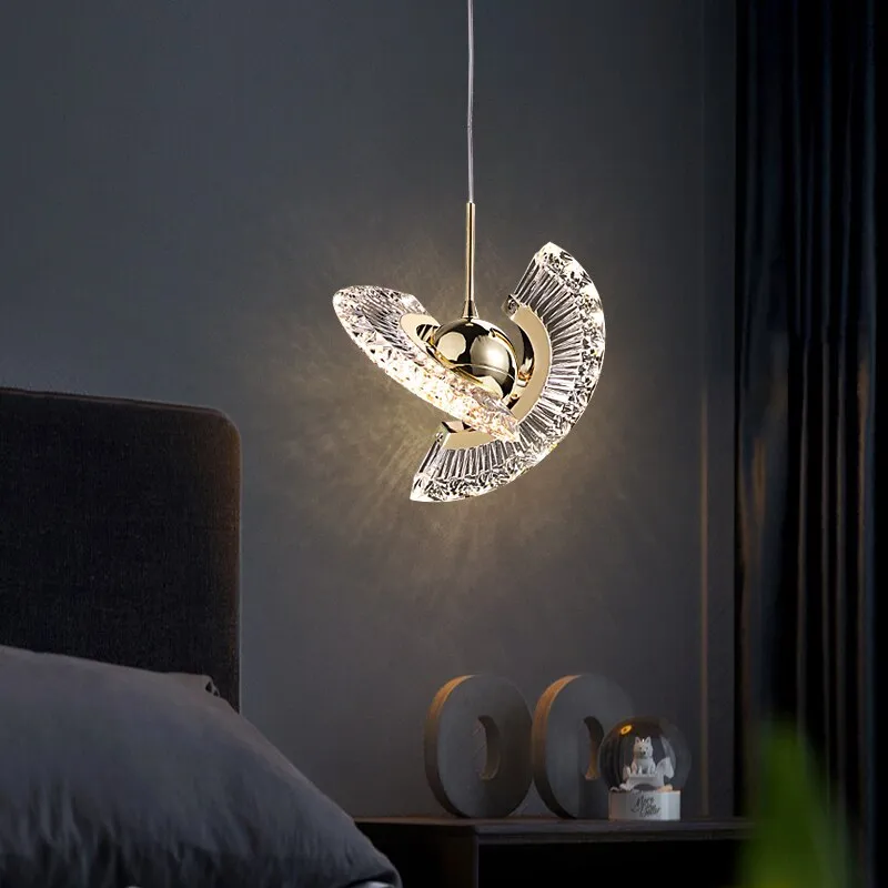 Nordic Small LED Chandelier Creative Rotating Single Head - Bedroom - Bar Counter - Restaurant