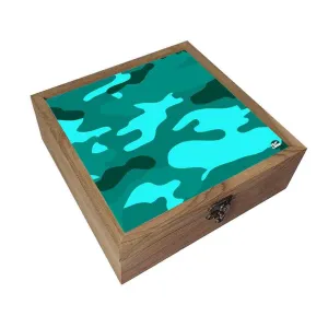 Nutcase Jewellery Organisers Storage Box Wooden - Unique Gifts -Sea Green Blue Army Camouflage