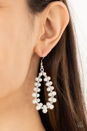 Paparazzi Earring ~ Absolutely Ageless - White