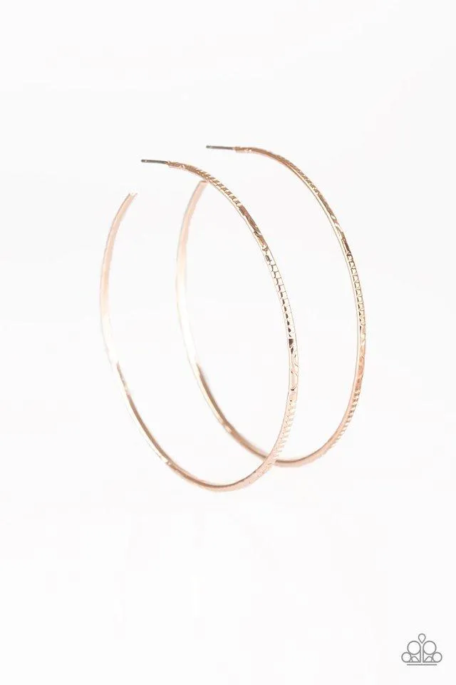 Paparazzi Earring ~ Sleek Fleek - Rose Gold