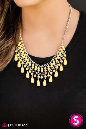 Paparazzi Necklace ~ Daredevil - Yellow