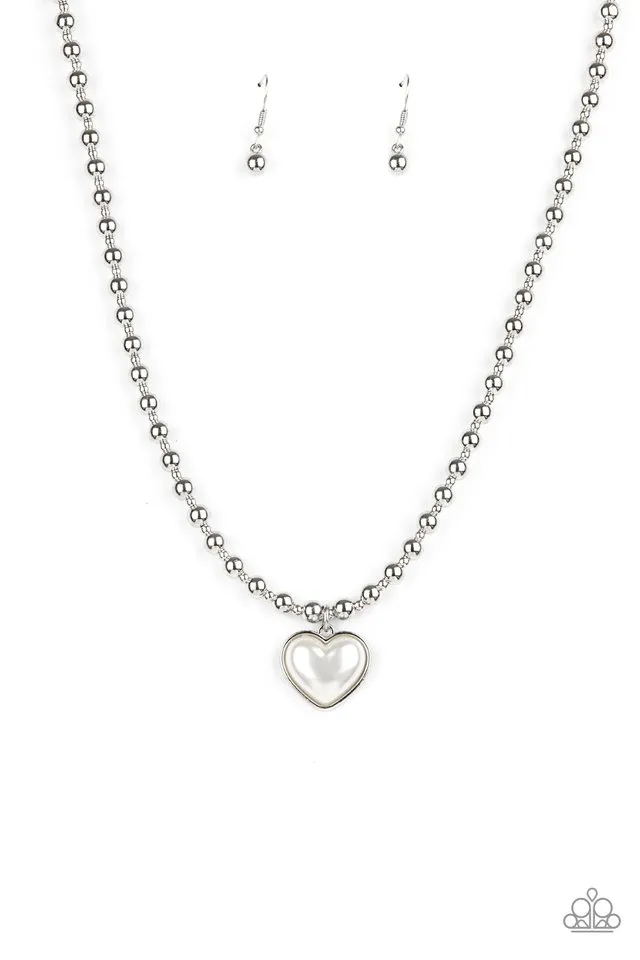 Paparazzi Necklace ~ Heart Full of Fancy - White