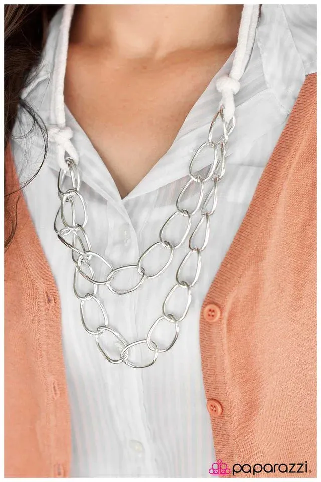 Paparazzi Necklace ~ Party On My Yacht - White