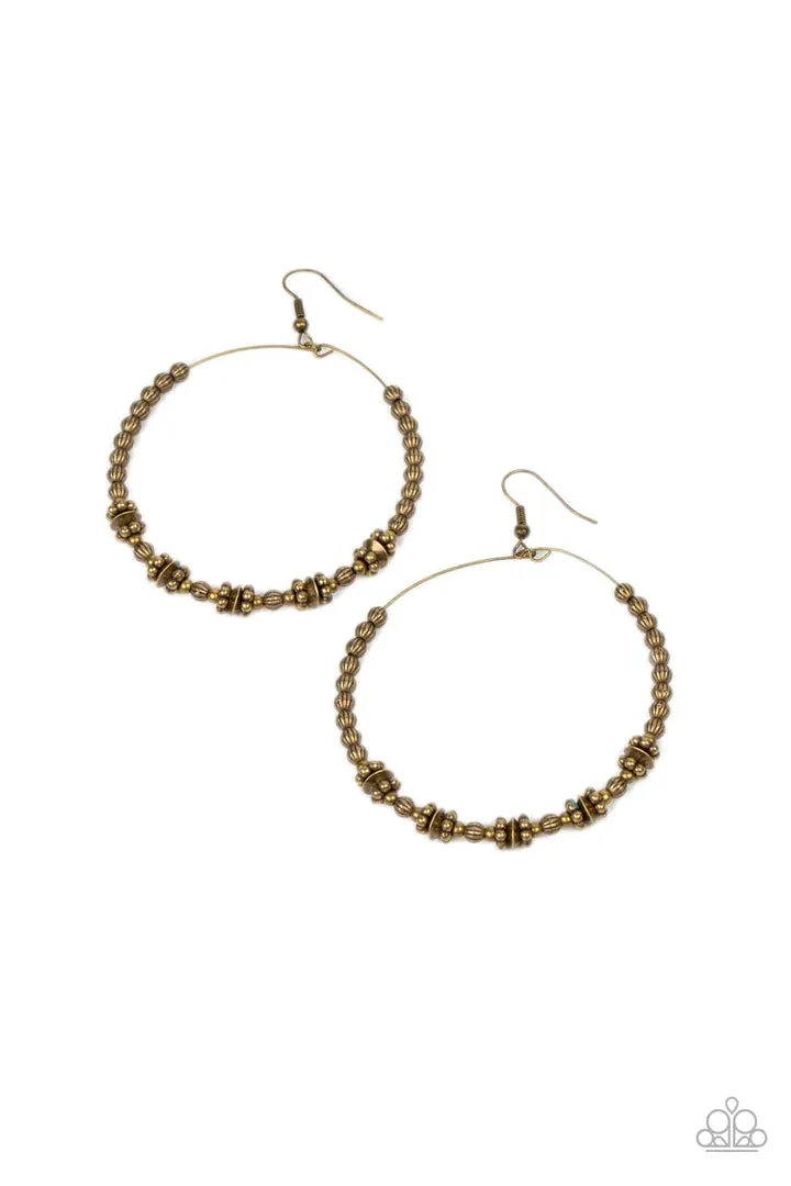 Paparazzi Simple Synchrony - Brass Earring