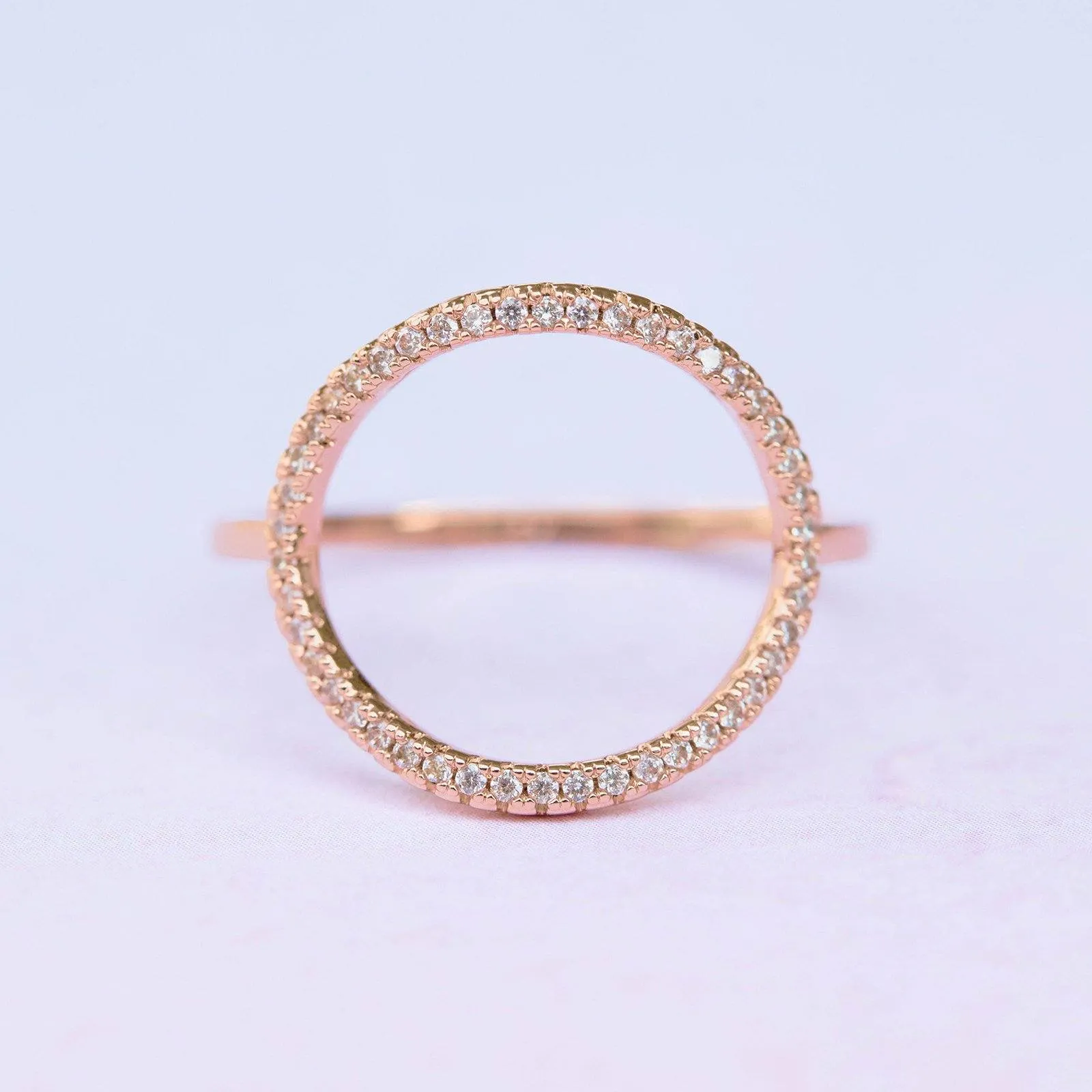 Pave Open Circle Ring