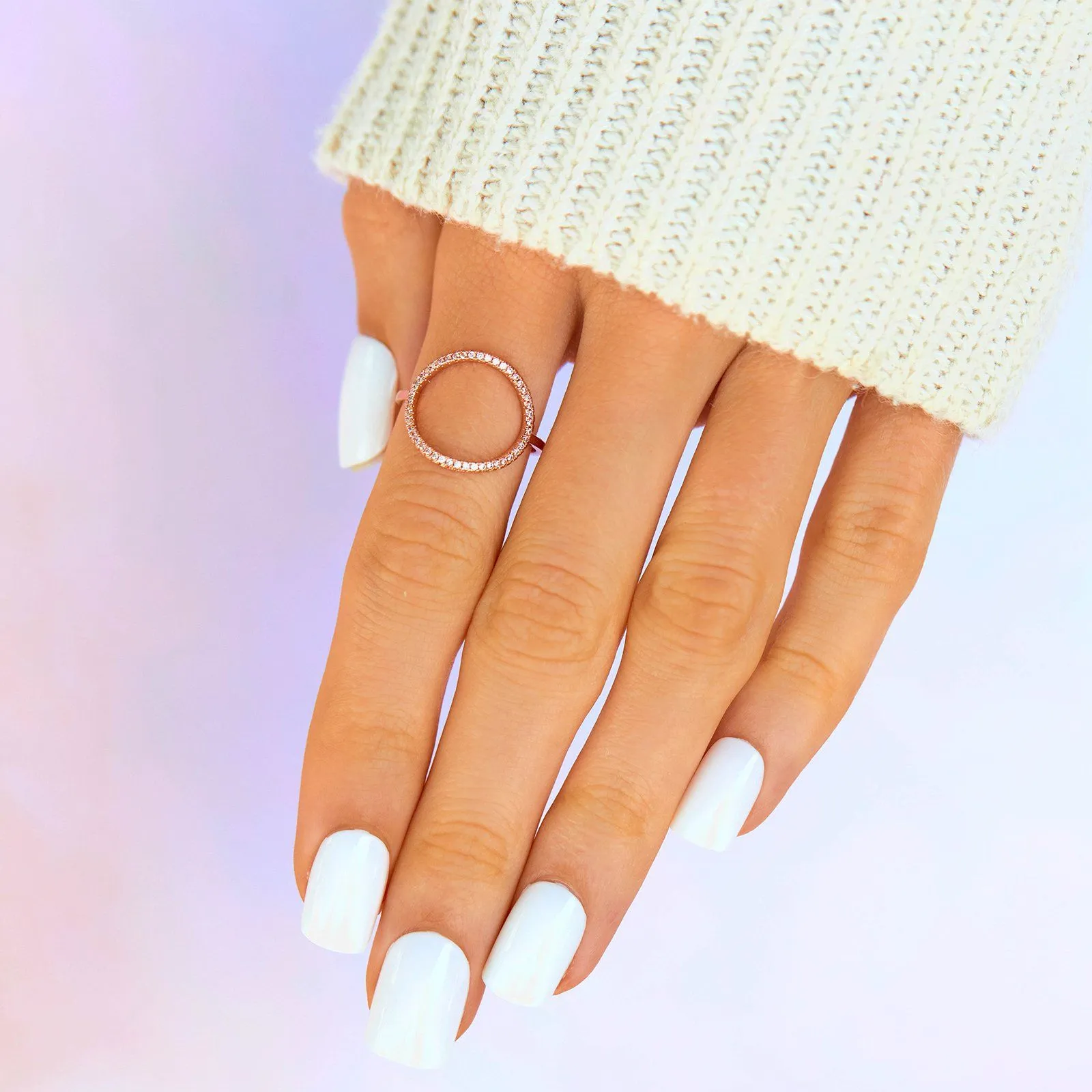 Pave Open Circle Ring